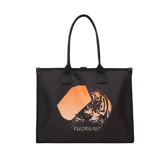 The shopping Tote bag-Tiger #D14 Designer Tote Bag Foldable Tote Bag Handheld Tote Bag Nylon Tote Bag Picnic Tote Bag Reversible Tote Bag Shopping Tote Bag Shoulder Tote Bag Tote bag Women’s Tote Bag Work Tote Bag YSCORNERED