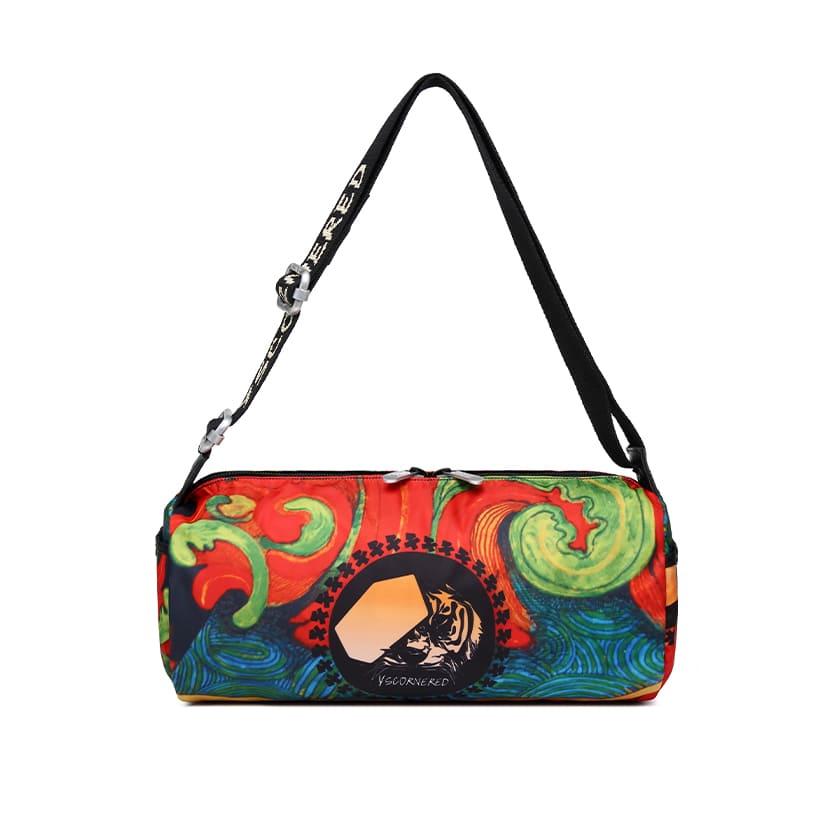 The shoulder Barrel Bag-Hero - YSCORNERED - Abstract printed Barrel Crossbody Duffle bag for Teens trips